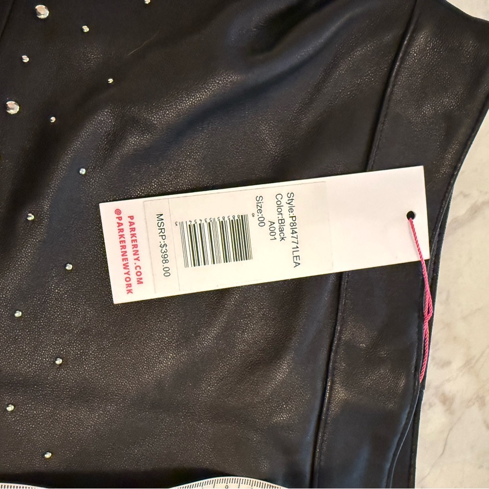Parker Alex studded leather mini skirt NWT MSRP $398 - Picture 6 of 7